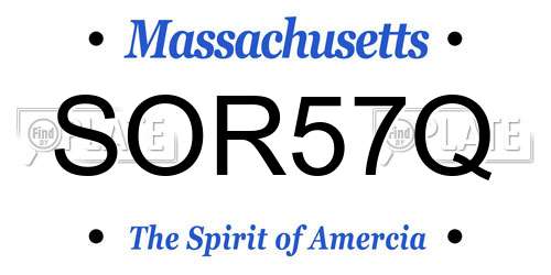 SOR57Q Massachusetts License Plate