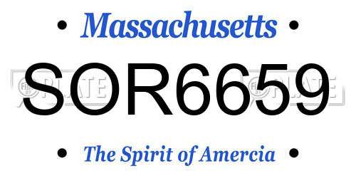 SOR6659 Massachusetts License Plate