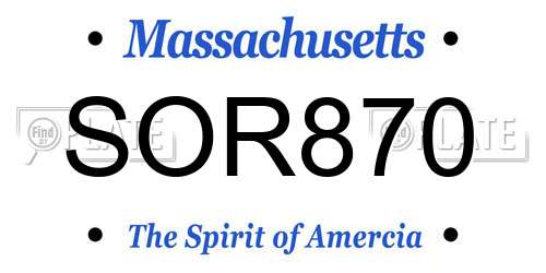SOR870 Massachusetts License Plate