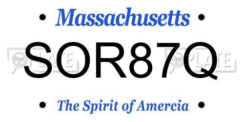 SOR87Q Massachusetts License Plate