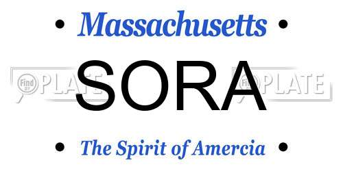 SORA Massachusetts License Plate