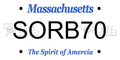 SORB70 Massachusetts License Plate
