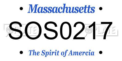 SOS0217 Massachusetts License Plate