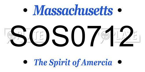 SOS0712 Massachusetts License Plate