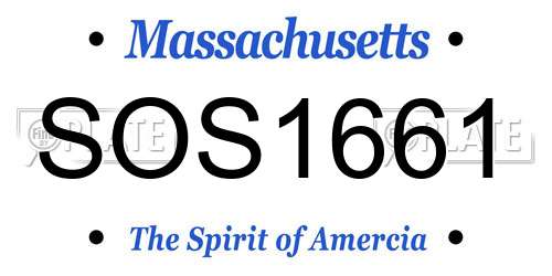 SOS1661 Massachusetts License Plate
