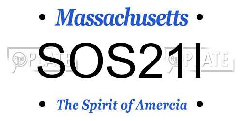 SOS21I Massachusetts License Plate