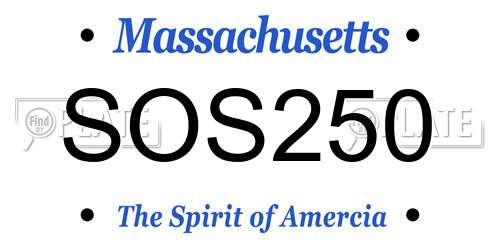 SOS250 Massachusetts License Plate