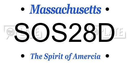 SOS28D Massachusetts License Plate