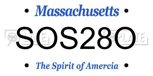 SOS28O Massachusetts License Plate