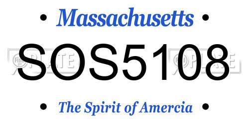 SOS5108 Massachusetts License Plate