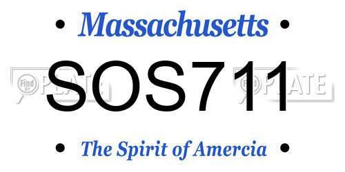 SOS711 Massachusetts License Plate