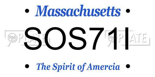 SOS71I Massachusetts License Plate