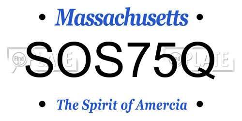 SOS75Q Massachusetts License Plate