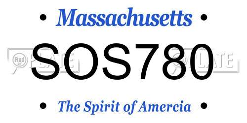 SOS780 Massachusetts License Plate