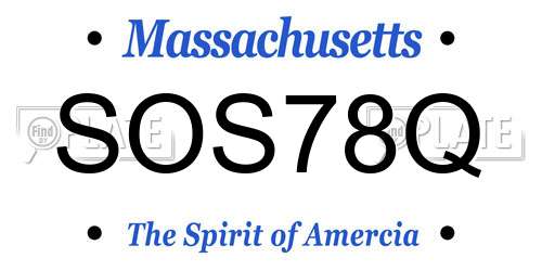 SOS78Q Massachusetts License Plate