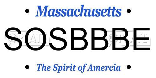 SOSBBBE Massachusetts License Plate