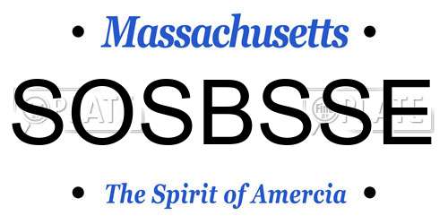 SOSBSSE Massachusetts License Plate