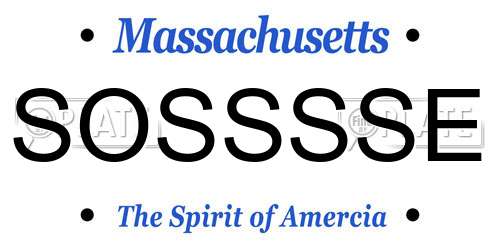 SOSSSSE Massachusetts License Plate