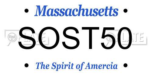 SOST50 Massachusetts License Plate
