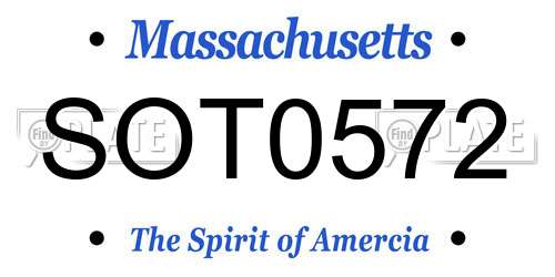 SOT0572 Massachusetts License Plate