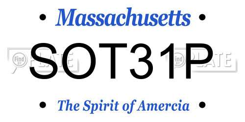 SOT31P Massachusetts License Plate