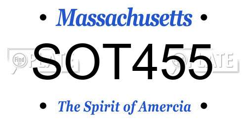 SOT455 Massachusetts License Plate