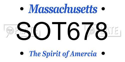 SOT678 Massachusetts License Plate