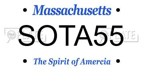 SOTA55 Massachusetts License Plate