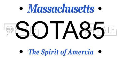 SOTA85 Massachusetts License Plate