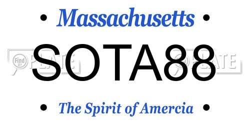SOTA88 Massachusetts License Plate