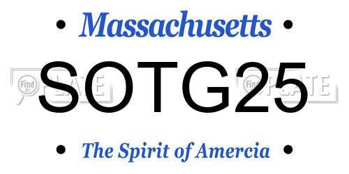 SOTG25 Massachusetts License Plate