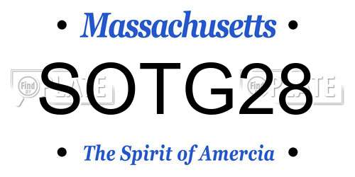 SOTG28 Massachusetts License Plate