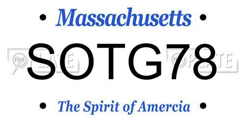 SOTG78 Massachusetts License Plate