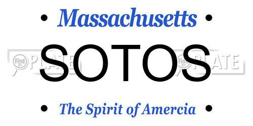 SOTOS Massachusetts License Plate
