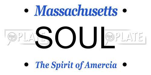 SOUL Massachusetts License Plate