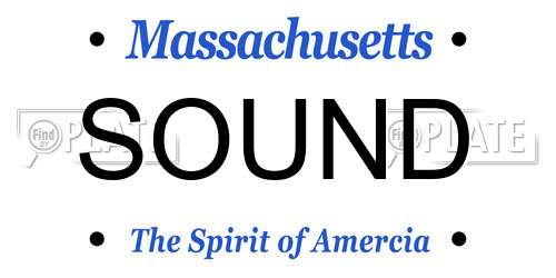 SOUND Massachusetts License Plate