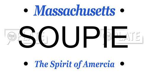 SOUPIE Massachusetts License Plate