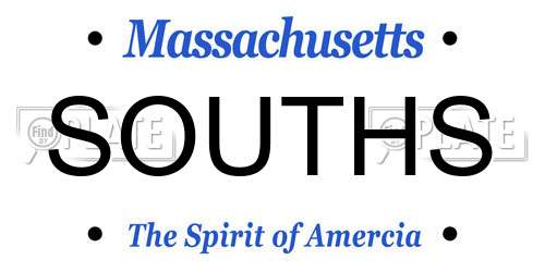 SOUTHS Massachusetts License Plate
