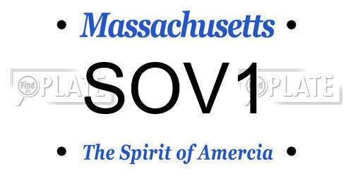 SOV1 Massachusetts License Plate