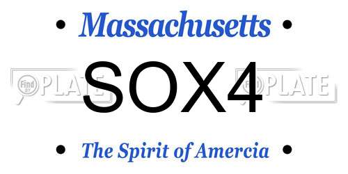 SOX4 Massachusetts License Plate