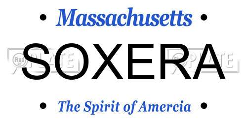 SOXERA Massachusetts License Plate