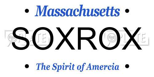 SOXROX Massachusetts License Plate