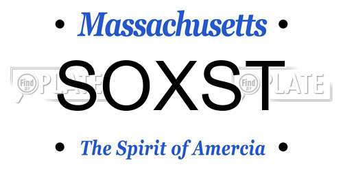 SOXST Massachusetts License Plate