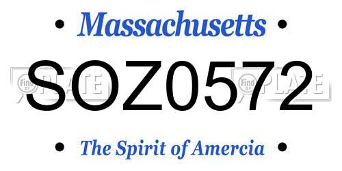 SOZ0572 Massachusetts License Plate