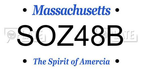 SOZ48B Massachusetts License Plate
