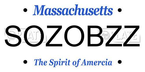 SOZOBZZ Massachusetts License Plate
