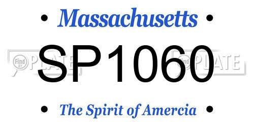 SP1060 Massachusetts License Plate