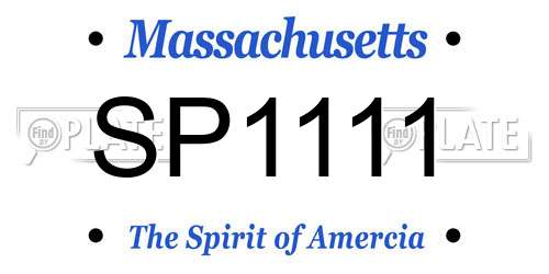 SP1111 Massachusetts License Plate