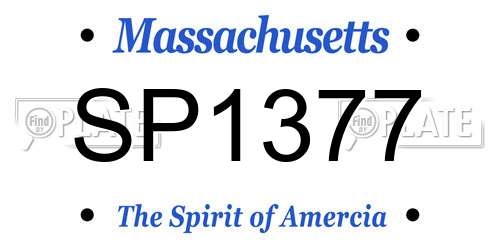 SP1377 Massachusetts License Plate