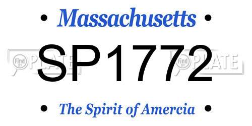 SP1772 Massachusetts License Plate